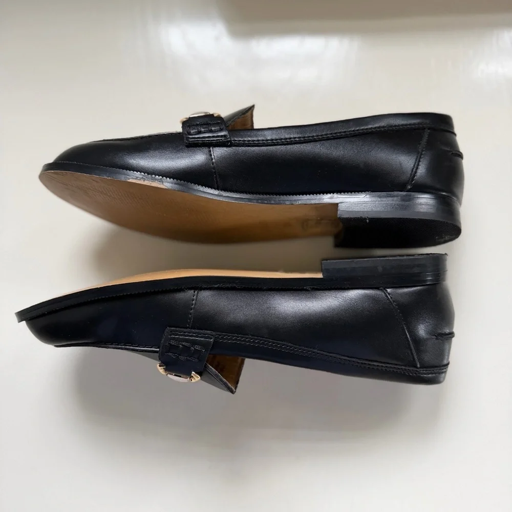 J Crew Horsebit Loafers Black Size 7.5 Classic Academia Old Money Preppy - Picture 5 of 11